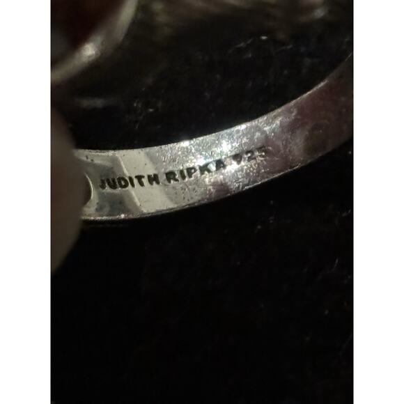 Judith Ripka Sterling Silver Solitaire Citrine Textured Ring Sz 6 November 925 - Picture 6 of 8